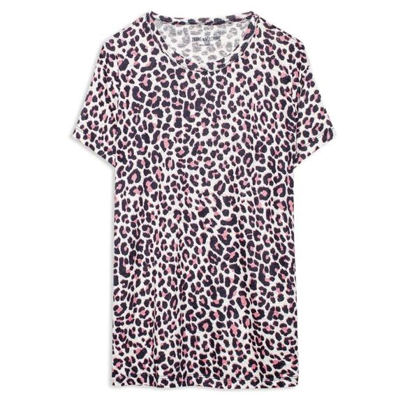 Zadig & Voltaire Womens Walk AO Tee‎ Shirt XS Linen Leopard Print Relaxed Fit - Picture 1 of 10